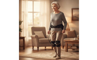 Padded Walking Aid with Waist Belt Adjustable Walking Aid with Straps Non-Electric Lower Limb Support Mechanical for Rehabilitation Patients