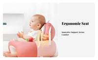 Spinal Support Inflatable Sit-up Training Chair Anti-Tip Design Infant Floor Seat Safety Guardrails Toddler Sofa Skingentle for Infants, Babies, Parents, play sessions, Feeding Time, Travel, Outdoor