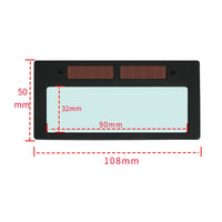2 Pieces Liquid-Crystal Auto-Darkening Joining Lens Solar Cell Authentic-Color Joining Lens Black Frame Industrial Safety Gear Rectangular