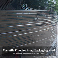 Black Stretch Film Sturdy Black Plastic Film Stretch Wrap Roll Puncture Resistant Moving Wrap Sturdy Duty for Shipping, Storage