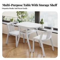 3 Pieces Wall-Hugging Design drop-down flap Table and Chair Set Extendable surface Kitchen set Space-Saving Household Furniture sturdy Construction for Small Apartment Dwellers, Individuals, Students, Balcony, Dining Room, comfortable dining corner