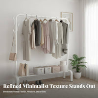 Rolling Clothes Rack Multifunctional Portable Garment Rack Space Saving Standing Clothing Stand with Shelf for Families, Bedroom, Living Room