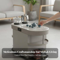 Multi-Functional Design Integrated Kettle Tea Table Heat-Resistant Household Furnishing Easy to Clean Automatic Water Boiler for Homeowners, Adults, Living Room, Reception Area, Home