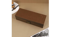 Watch Organizer with Glass Lid Wooden Timepiece Organizer Storage Box with Glass Lid Wood-Grain for Collectors, Dresser, Bedside Table, Retail Counter
