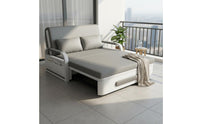 Space-Saving Foldable Storage Sofa Bed Easy Conversion Extendable Sleeper Sofa Heavy Duty Frame Multi-Functional Daybed Solid Wood Slats for Small Apartment, Living Room, Balcony