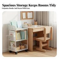 Multi-Tier Shelving Multi-Tier with Wheels Space Saving Bookshelf High Capacity