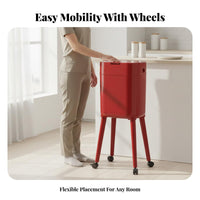 Tall Trash Can with Wheels Detachable Containers Wheeled Garbage Bin Mobile Waste Container Large Capacity for Women