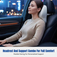 Car Headrest Neck Support Pillow, Universal Viscoelastic Foam Cushion, Breathable Perforated Cover, Fits Most Vehicles