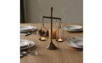 Balance Scale Candle Holder Rustic Simplicity Aesthetic Vintage Iron Candlestick