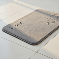 Cartoon Flannel Bathroom Mat Absorbent Non-Slip Floor Mat for Home