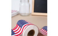 Independence Day Decoration USA Flag Sticker Roll Self-Adhesive Stars and Stripes Sticker Roll Cut to Length Patriotic Bulletin Board Border Vibrant Colors for School