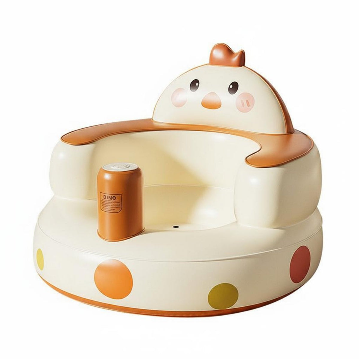 Cartoon Design Inflatable Baby Sofa Spine Protection Baby Learn to Sit Chair Multi-Functional Infant Support Seat Built-in Pump for Infants