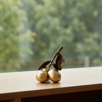 Lemon Ornament with Branch Three-Dimensional Lemon Ornament Compact Figurine for Desktop