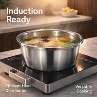Stainless Steel Mixing Bowls, 304 Stainless Steel Nesting Bowls, Versatile Culinary Bowls, Steel Mixing Bowls for Fruit Washing
