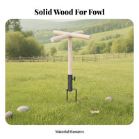 Black Metal Support Chicken Perch Stand Tightening Knob Ground Insert Perch Stand for Outdoor