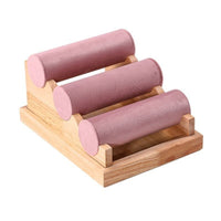 Jewelry Display Stand with Padded Surface Long-Lasting Tabletop Jewelry Holder Wooden Display Rack Simple Organizer Portable