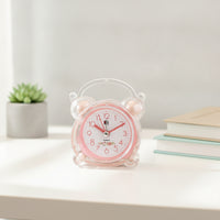 Transparent Analog Alarm Clock Compact Twin Bell Alarm Clock Quiet Bright for Bedside Table
