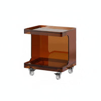 Light Luxury aesthetic Transparent Utility Trolley Spacious Tiers Multi-Tier Clear Trolley Easy Assembly Storage Cart for Interior Design aficionados, Apartment Dwellers, Living Room, Bedroom, Small Spaces, Bathroom