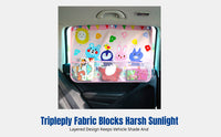 Upgraded Car Window Curtain, Cartoon Design, Summer Heat Insulation, Hanging Install