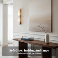 Nordic Aesthetic Natural Marble Wall Light Elegant Design Natural Alabaster Wall Light Unique Veining Soft Warm Radiance for Art Lovers, Interior Designers, Homeowners, Bedroom, Living Room, Bedside, Hallway