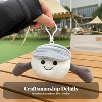 Tennis Ball Stuffed Toy Soft Material Golf Ball Stuffed Toy Cute Design Grinning Face Sports Keychain for Teens, Women, Claw Machine
