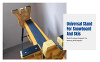 Universal Ski Snowboard Maintenance Stand, Adjustable Waxing Workbench, Secure Vise