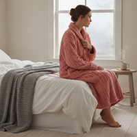 Women's Coral Fleece Ankle-Length Nightgown, Thickened Winter Loungewear