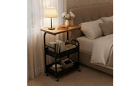 Multifunctional Nightstand with Wheels Space Saving Bedside Storage Trolley Long-Lasting Construction for Bathroom