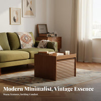 2 Pieces Modern Aesthetic Nesting Coffee Table Set Movable with Wheels Nesting Coffee Tables Modular Combination Indoor Furniture Space-Saving Design for Apartment Dwellers, Homeowners, Students, Living Room, Small Areas, Bedroom, Home Office