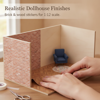 Amifa 1/12 Scale Dollhouse Tatami Stone Wall & Floor Stickers with Textured Finish