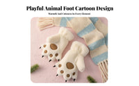 Thickened Furry Cat Claw Gloves Warm Fluffy Cat Paw Gloves Windproof for Students, Adults, Cycling, Halloween Parties, Stage Performances