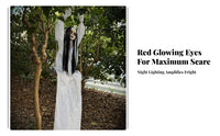 Hanging Swinging Figure White Dress Moving Swinging Figure Rope Suspended Creepy Hanging Animatronic for Scary Attraction