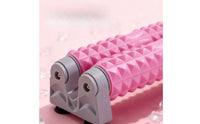 Deep-Tissue Double Roller Massager Textured Foam Roller with Suction Cups Stable for Athletes, Yogis, Home Gym, Floor