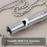 Lightweight & Portable Stainless Steel Whistle Long-Lasting Bamboo Joint Whistle Multi-Purpose for Pet Trainers, Coaches, Everyday Carry