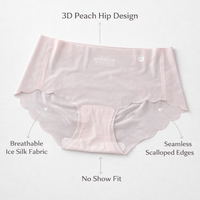 Underwear Women Breathable Knickers Multipack with Ice Silk Quick Dry Material, Seamless Panties for with Gusset