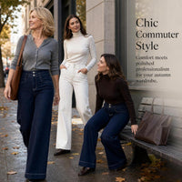Women's High-Waist Wide Leg Flare Jeans Winter 2024