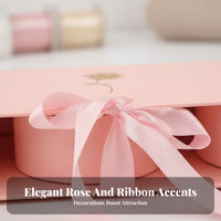 Includes Ribbon Tie Heart Shaped Flower Box Multiple Colors Available I Love You Gift Box for Couples, Wife, Anniversary, Proposal, Birthday