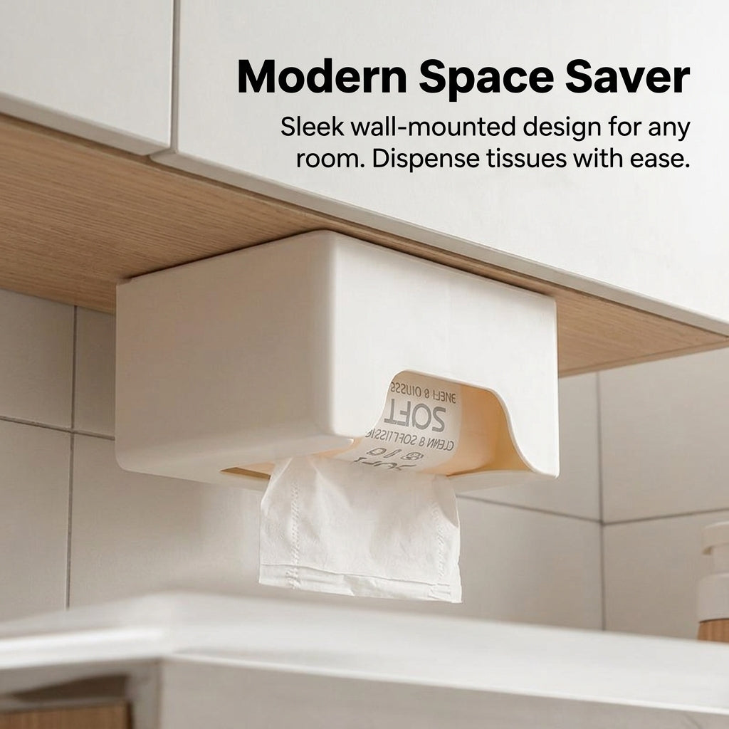 Cabinet and Sink Wall Mounted Dispensing Paper Towel Holder for Kitchen, Nordic Style Hanging Roll Storage for Renter