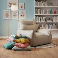 Washable Cover Single Lazy Sofa Wear-Resistant Material Upholstered Bean Bag Armchair High Resilience Modern Floor Lounger Ergonomic Design for Bedroom, Balcony, Living Room