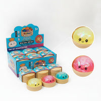 12 Pieces Iridescent Steamed Bun Squishy Translucent Bao Bun Toy Kawaii Sensory Squishy Glossy for Children, Students, Party Favors, Desk, Classroom