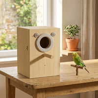 Removable Drawer Bird Nesting Box, 23x15x15cm Nest Boxes for Birds with Perch, Wooden Bird Boxes for Budgies, Lovebirds and Small Parrots