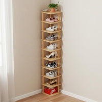 Space Saving Multi-Tier Shoe Rack Sturdy and Stable Narrow Shoe Rack Tool-No-Tool Assembly for Hallway, Closet