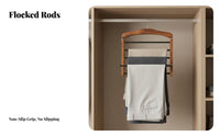 Trouser Organizer Rack Sturdy Wood Construction Multi-Tier Pants Hanger Wooden Trouser Rack Two Hanging Modes Household Storage