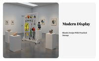 Portable Grid Display Stand With Wheels Mesh Display Panel Display Stand Versatile Floor Standing Wire Rack for Retailers, Exhibitions