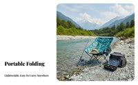 Foldable Folding Moon Chair Sturdy 600D Oxford Material Ultralight Outdoor Chair Quick Setup Portable Fishing Stool Heavy Duty for Children, Campers, Camping, Picnic, Picnics, Travel