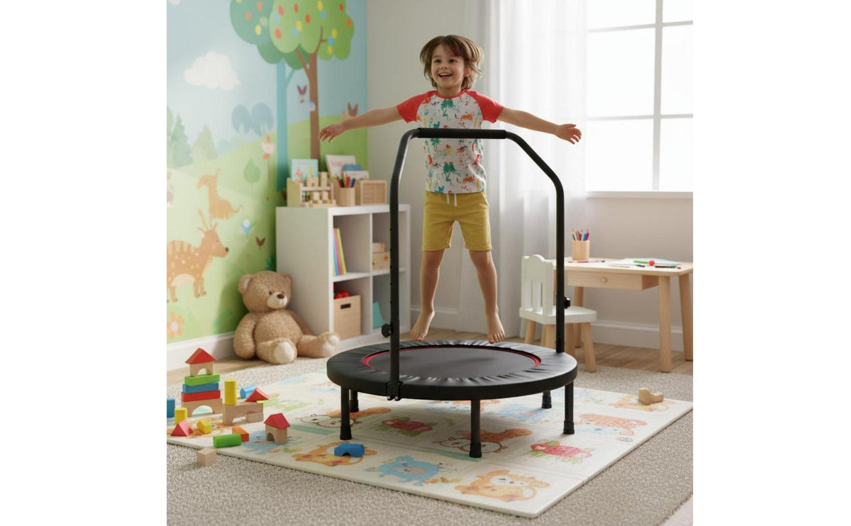 Kids Jumping Rebounder Anti-Rollover Foldable Fitness Trampoline Foldable Exercise Rebounder Long-Lasting Construction