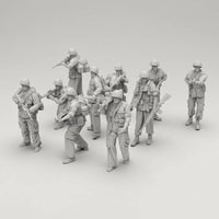 10 Pieces Unpainted Combatant Figures Gray Toy Soldiers Display Hobby Set for Hobbyists