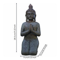 Compact Size Zen Garden Ornament Intricate Design Small Buddha Statue Waterproof Mini Buddha Statue Weather-Resistant for Balcony, Patio, Desktop