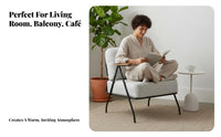 Wrought Iron Armchair Wabi-Sabi Aesthetic Highrear Armchair Retro Design Easy Assembly for Guests, Reception Area