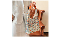 Casual Tote Bag with Floral Print Soft Slouchy Shoulder Bag Comfortable Handbag Portable for Women